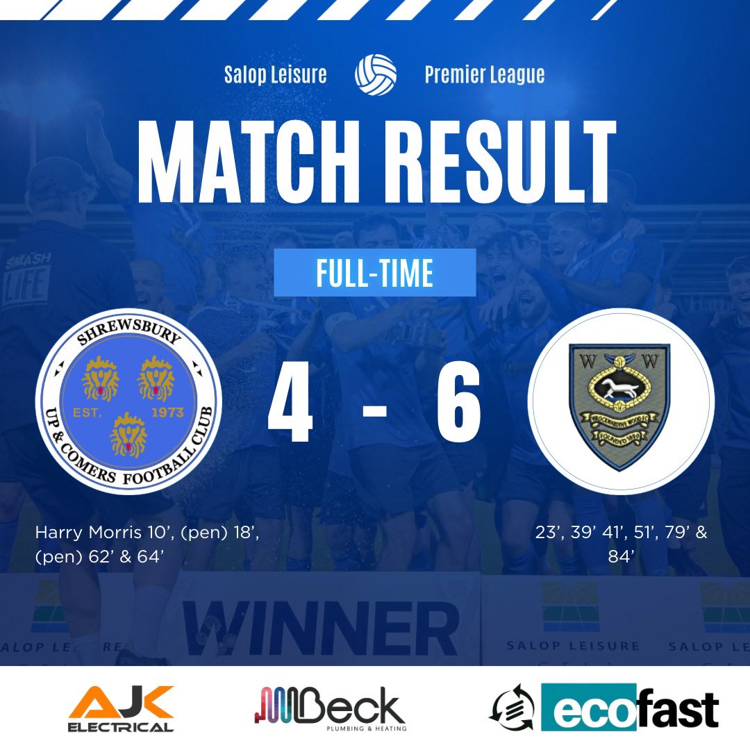 A 10 goal thriller. Not a day for the defenders. 

We suffer our first home defeat in the league for over 17 Months. 

2-0 up to then being 2-4 down and then getting it back to 4-4 but <a href="/WrockWoodFC/">Wrockwardine Wood FC</a> attack was just to strong for us. Some game. 

We wish <a href="/WrockWoodFC/">Wrockwardine Wood FC</a> all the best