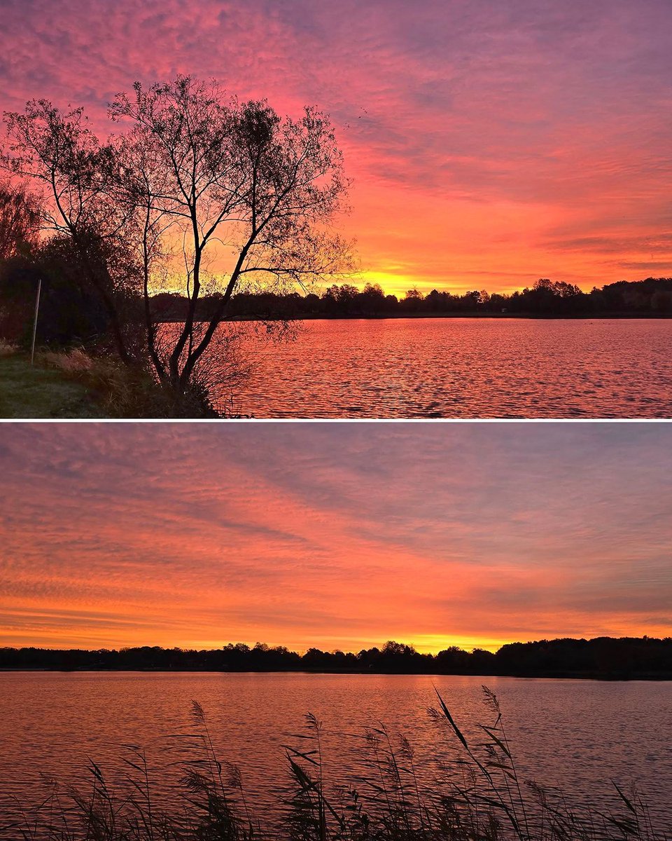WetterOnline's tweet image. Feuriger Himmel über dem Badesee Großsander 🔥😍 

📸 Marion Holtz  

#Morgenrot #BadeseeGroßsander #HimmelInFlammen #NatureLovers