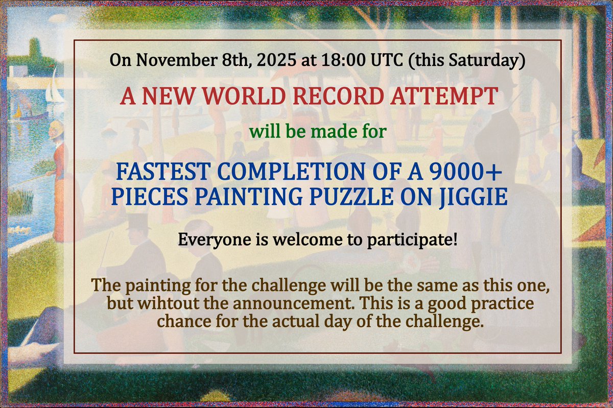 A new world record attempt has begun!
Come and join the fun!
jiggie.fun/WRATMPT002
