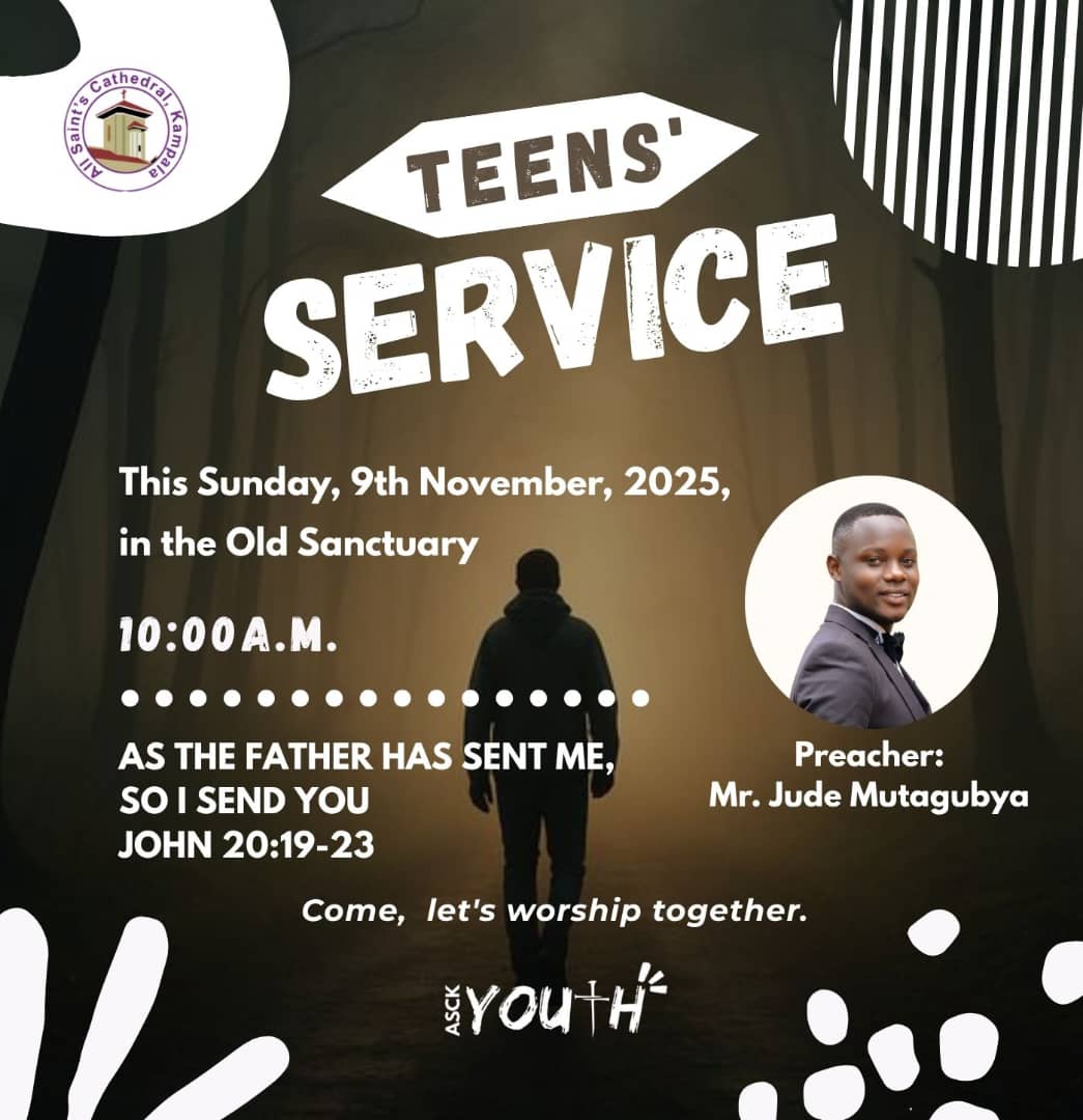 Join us for Teens Service physically at the cathedral on Sunday, 9th November 2025 at 10am. Come with a friend !!

#ASCKTeensService #ASCKYouth