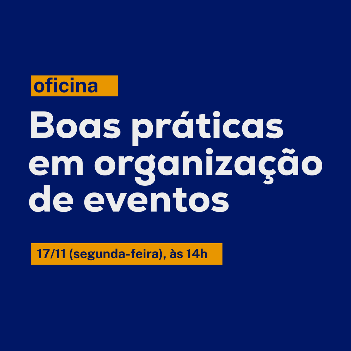 sol_logica's tweet photo. 🗣️ Oficina: Boas Práticas em Organização de Eventos https://t.co/TUbe48rD8Y