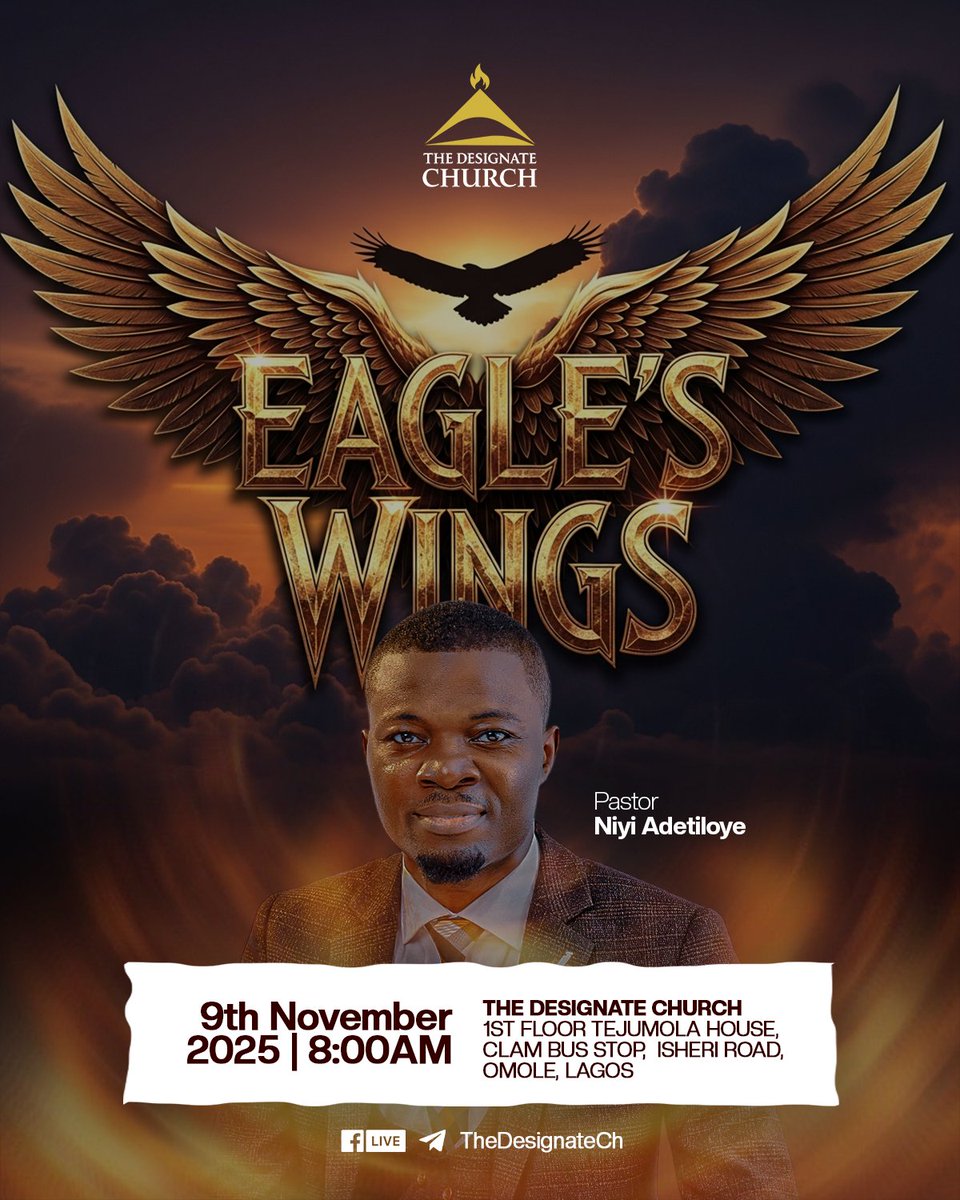 TheDesignateCh's tweet image. You do not want to miss tomorrow&apos;s meeting. Join us for a great time of fellowship tomorrow morning!

#EaglesWings #RevivalService #SundayService
