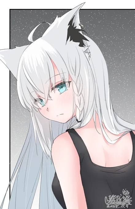 振り向きフブちゃん #絵フブキ