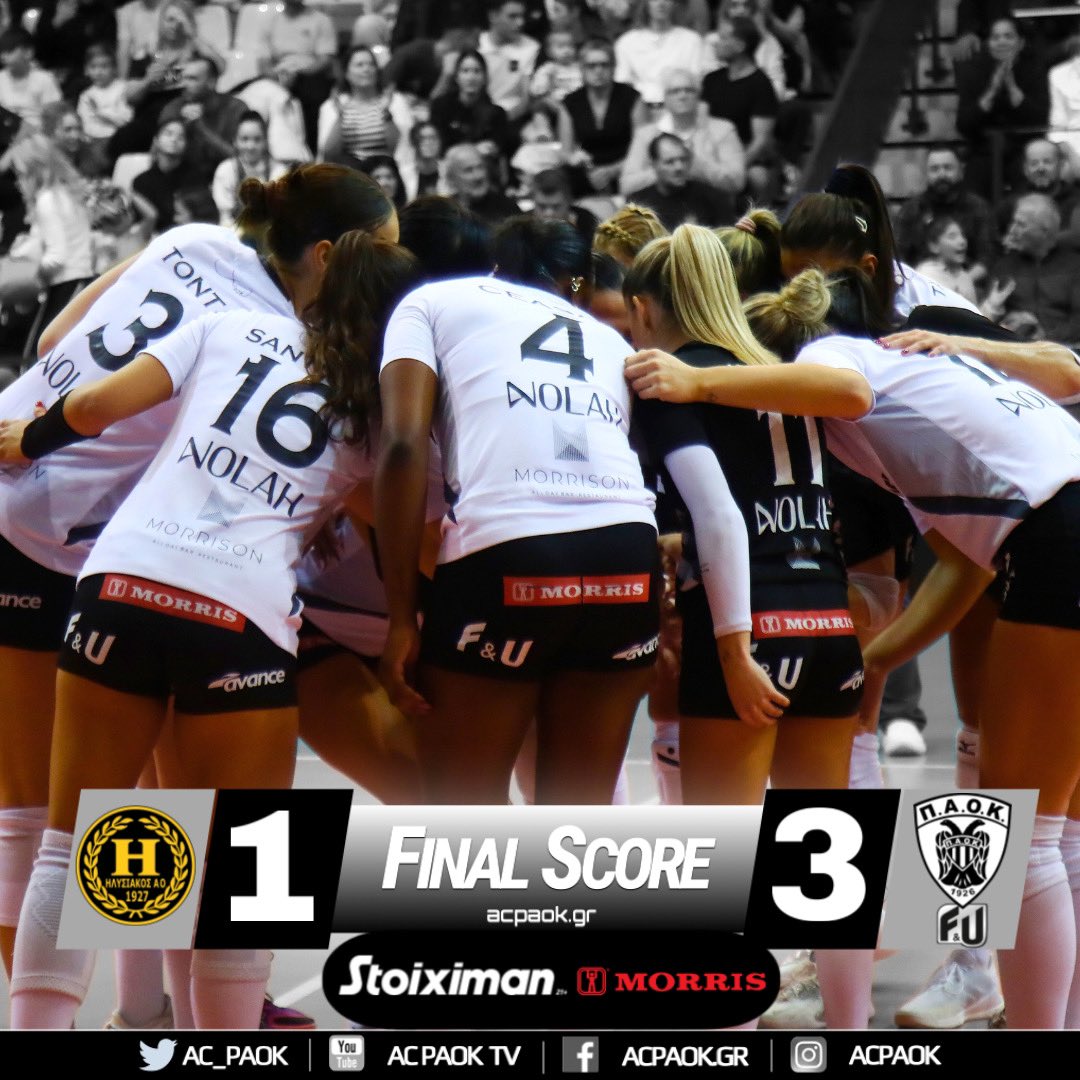 AC_PAOK's tweet image. #FinalScore | 🆚 Ilisiakos

#ACPAOK #PAOK #WomenVolley #VolleyleagueW #HereIsNorth
