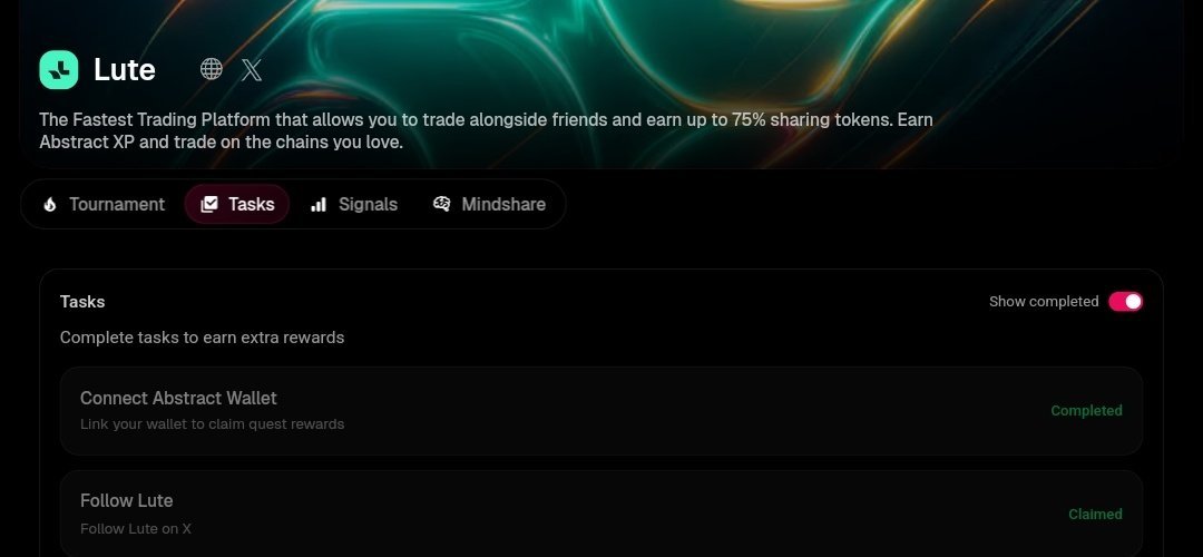 uipofficialbd's tweet photo. Exciting times for @lute and @xeetdotai users!

If you're part of the campaign, make sure to complete all available tasks to unlock bonus points and earn extra rewards.

Trade, earn, and level up with Abstract XP while enjoying the social trading experience with $Lute and Xeet! https://t.co/jyFIVqXCBA