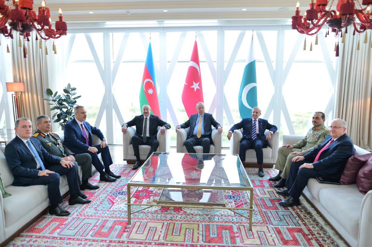 Truly delighted to join my dear brothers, President Ilham Aliyev and President Recep Tayyip Erdoğan, on the sidelines of Azerbaijan’s Victory Day celebrations. Field Marshal Syed Asim Munir was also present.

Together, we reaffirmed our shared resolve for peace and prosperity,