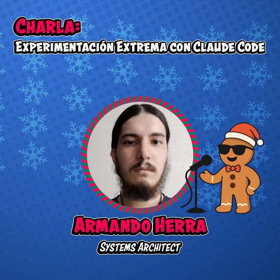posadev's tweet image. Te presentamos a Armando Herra, Systems Architect, que llega a Posadev 2025 con una sesión que pondrá a prueba a la IA:🎤 “Experimentación Extrema con Claude Code”

👾 Una charla para los que no temen romper (ni arreglar) el código. 

Boletos  -&amp;gt; posadev.org/boletos