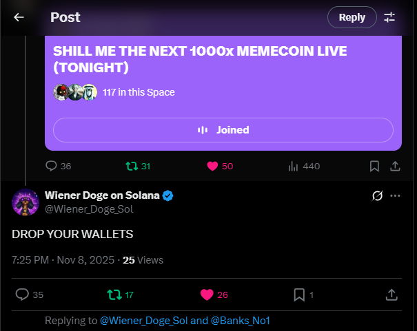 astira_tom's tweet photo. @Wiener_Doge_Sol @Banks_No1 @anonymous3crypt 
@_Lernard_1 
@Pjaycrypt_2 
come in and shill 
LIKED RETWEETED AND TAGGED 3 FRIENDS 
BULLISH ON @Wiener_Doge_Sol 

5ECZojDTFFTwJNU7P7mR5B7cA4smiLB78B7Q8VgbV7VY https://t.co/0gmuLe3BhH
