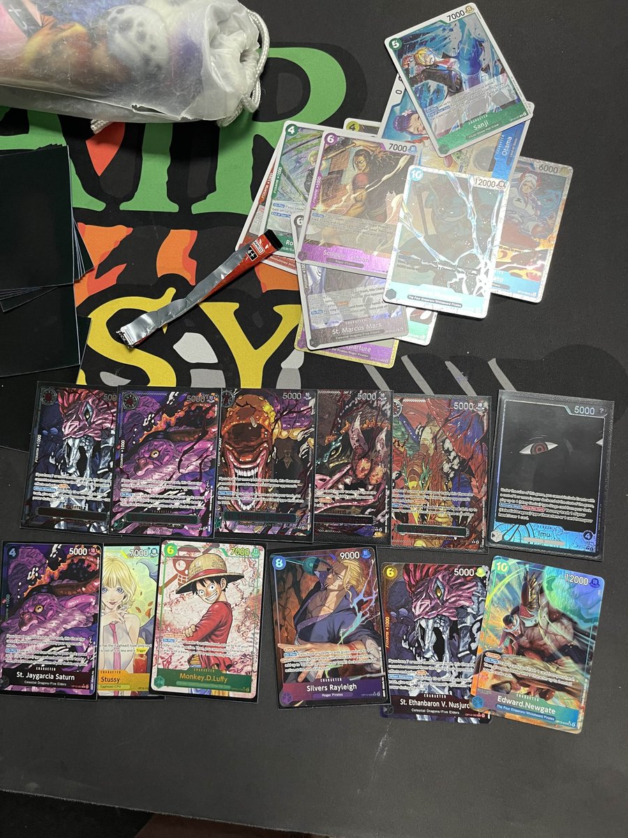 im_goom's tweet photo. Took a week long break from the internet and optcg to go climbing and camping. Came back and pulled a God pack. Good Week. https://t.co/3vjclD4y48