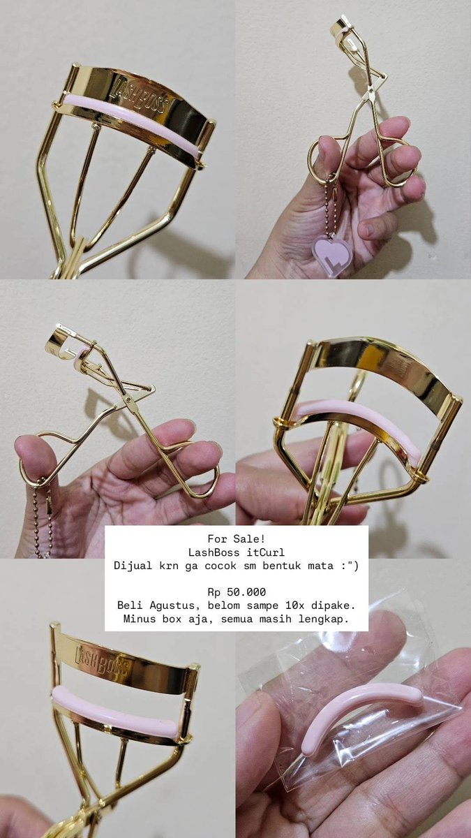 fluffyfunsize_'s tweet image. FOR SALE | PRELOVED

LashBoss itCurl Eyelash Curler
Rp 50.000

Lengkap, cuma minus box.

#forsale #preloved #prelove #lashboss #itcurl #lashbossitcurl #forsalelashbossitcurl #juallashbossitcurl #jualitcurl #prelovedlashboss #prelovedlashbossitcurl