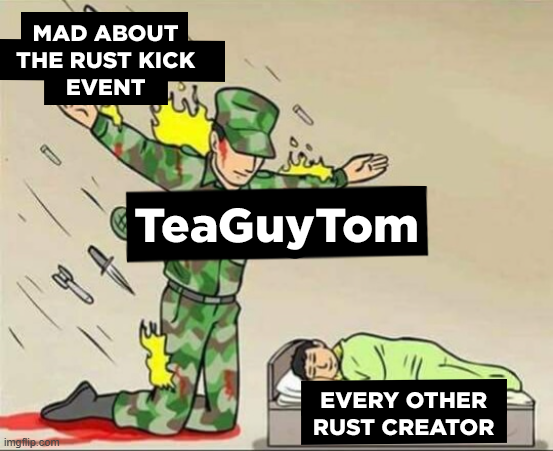 I've been seeing creators get backlash for joining the Rust x KICK event, and I'm going to say my piece because of how dumb some of these takes are.  

For context, I'll be running the Rust KICK Off event with my team. We've got an amazing show planned with talent from all over