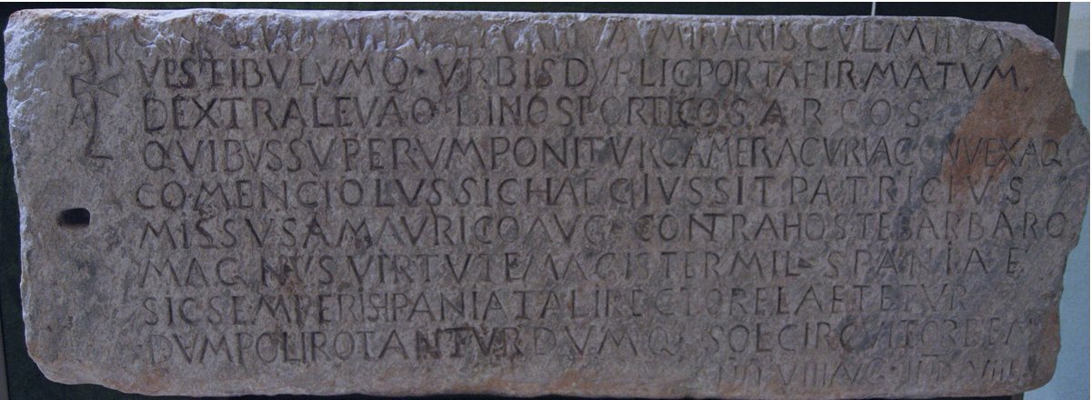 Thesaurarius's tweet image. Esta es la inscripción latina de Comenciolo (CIL II, 3420)  &apos;magister militum per #Hispaniam&apos;, el general bizantino que gobernó la #Spania bizantina entre 590 y 598, enviado desde Constantinopla por el emperador Mauricio.

Museo Arqueológico Municipal de Cartagena
Murcia
