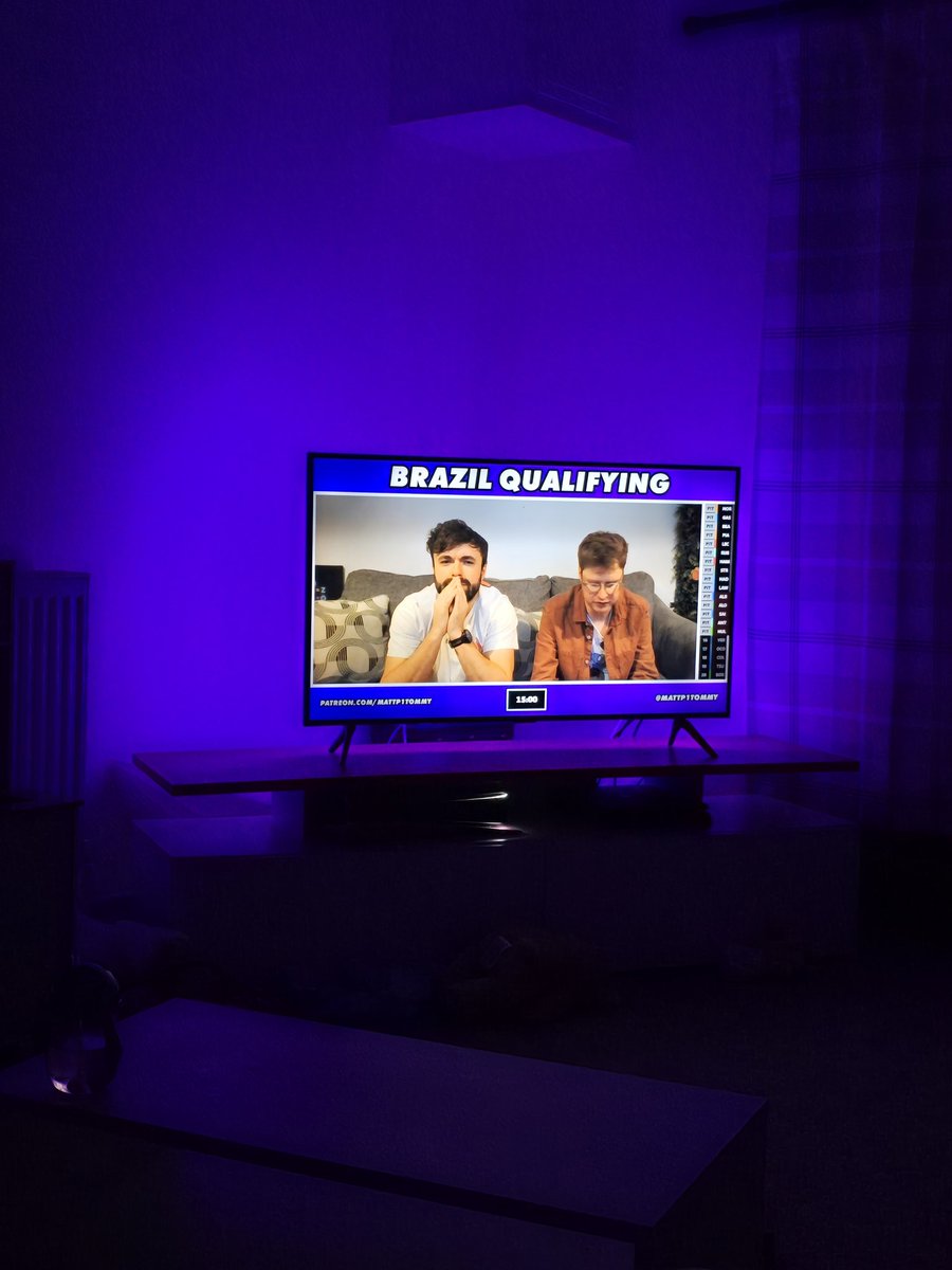 DeadlyKitten95's tweet photo. Literally just set up my LEDs whilst watching #p1 watchalong - of course I had to colour match! 
@MattP1Gallagher @MattP1Tommy @TomP1Bellingham https://t.co/mJVHmBKOYa