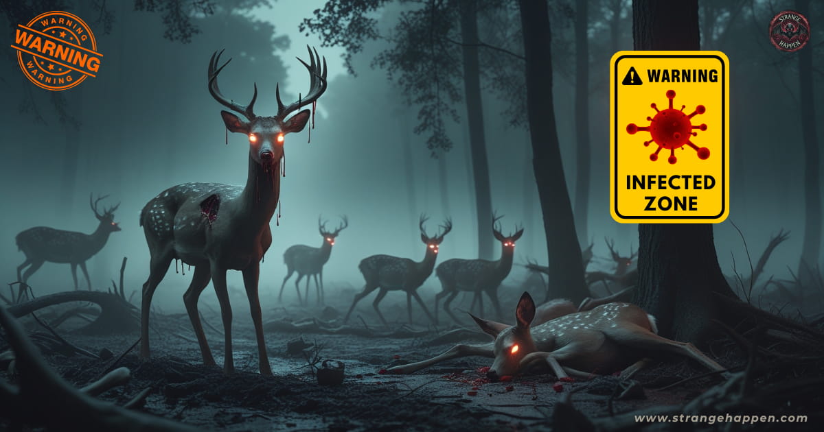 strange_explore's tweet image. 🧟‍♂️ Zombie Deer Disease spreads across 33+ states! Scientists warn it could infect humans next. 😱
More at strangehappen.com

#ZombieDeerDisease #CWD #ScienceAlert #WildlifeNews #viral #viralpost #TrendingNow #foryou
