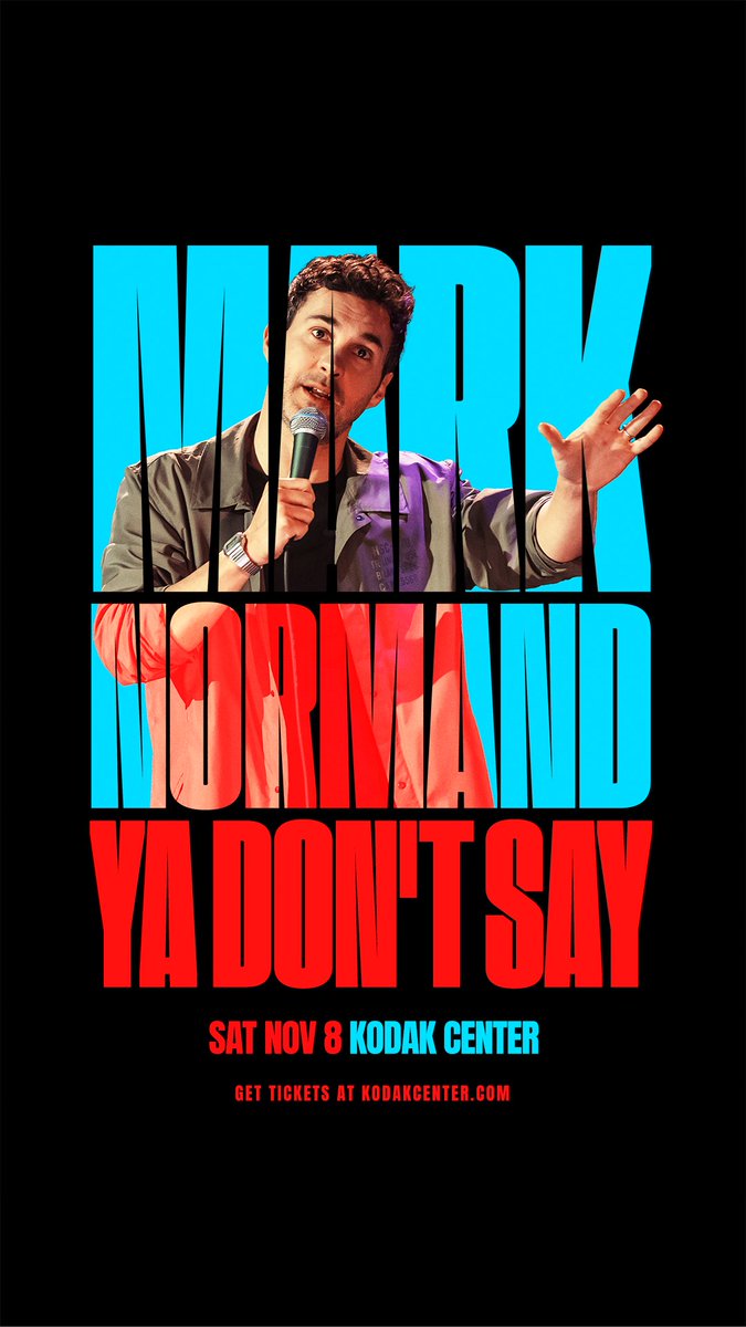 Come see <a href="/marknorm/">mark normand</a> tonight in #rocny at Kodak Center. Limited tickets available. Comedy! kodakcenter.com/events/2025/ma…