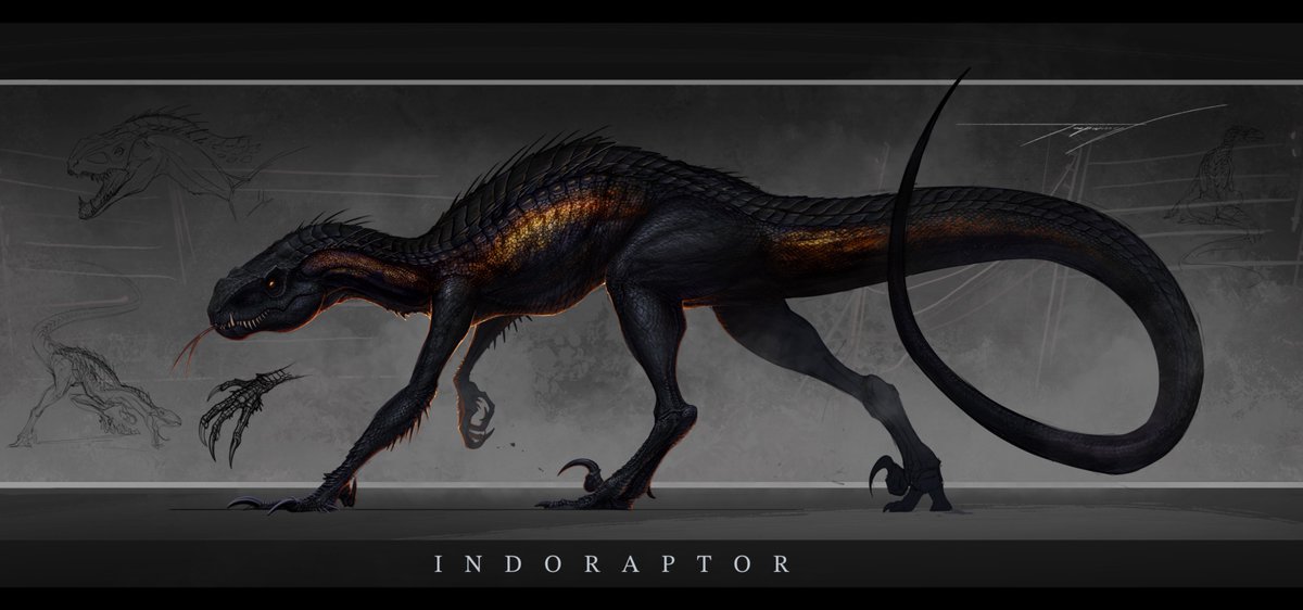 :Reimagined Indoraptor
Man this was a fussy one.
What do you guys think of the rex-ish jaw for indo? I was really torn between this and a croc jaw similar to what the original has.
Drawn in Procreate