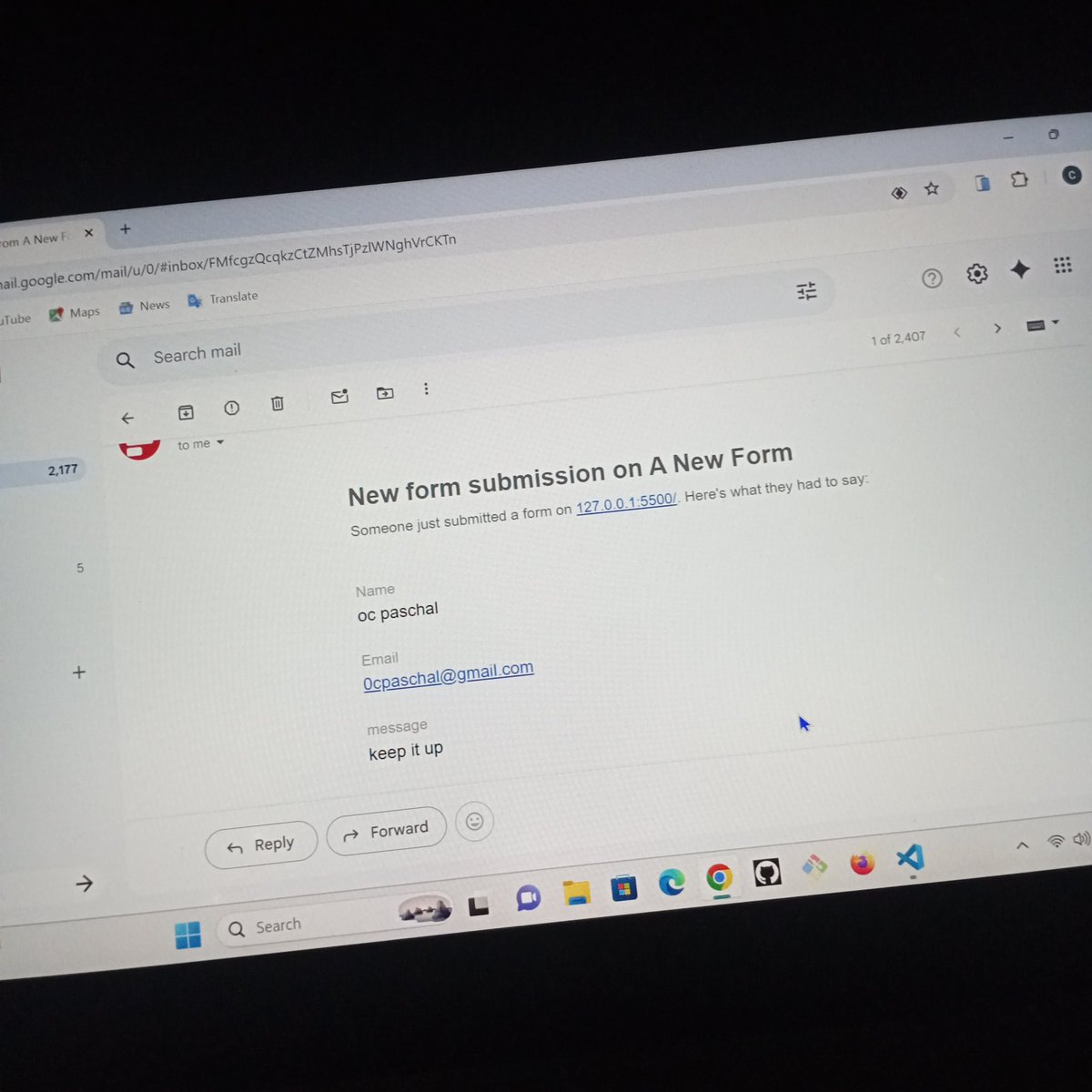 Oc_paschal_code's tweet image. Day 39 Learning JavaScript.
Hello everyone, I’ve successfully completed the contact form, and it is now fully functional. The issue I encountered yesterday was due to missing name attributes in the input fields, which I have resolved.  I also worked on the footer section.