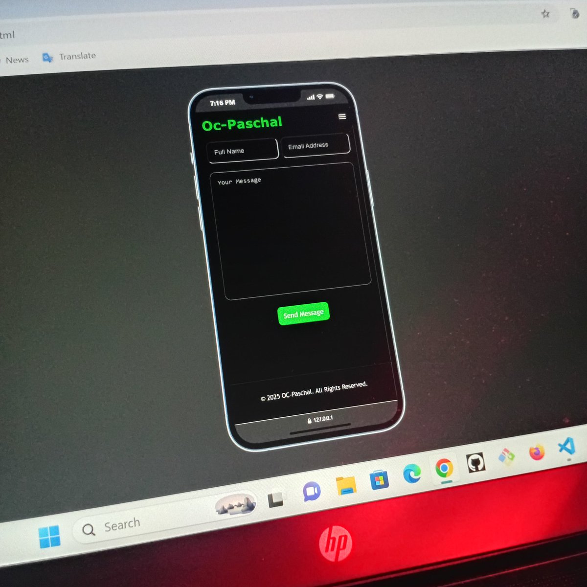 Oc_paschal_code's tweet image. Day 39 Learning JavaScript.
Hello everyone, I’ve successfully completed the contact form, and it is now fully functional. The issue I encountered yesterday was due to missing name attributes in the input fields, which I have resolved.  I also worked on the footer section.
