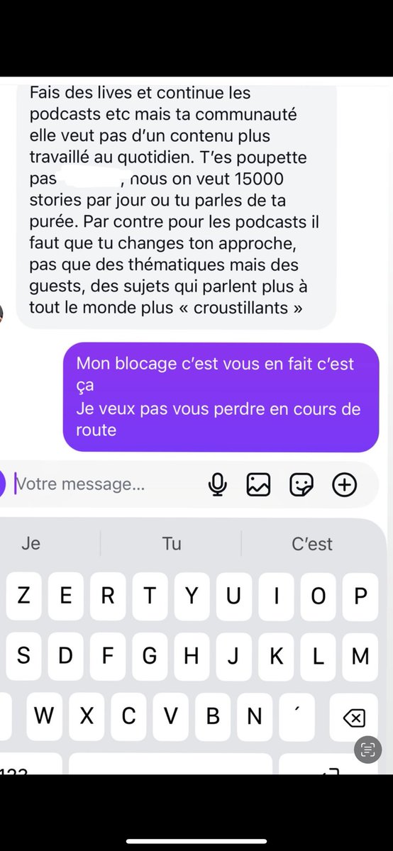 GG3lizabeth_bis's tweet photo. #poupettekenza sait très bien que si elle arrêtait d'inonder ses stories et de raconter tt et n’imp, elle perdrait les pigeonnes prêtes à vider leur 👛 au moindre claquement de doigts.

Par contre y'a de vraies fanatiques qui parlent comme des endoctrinées jsuis choquée 😳 https://t.co/cHX9nswVmu