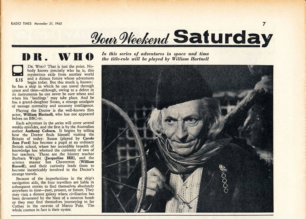 paul_bowler's tweet photo. On November the 23rd 1963 Doctor Who appeared on our screens for the first time in An Unearthly Child, and it's still going strong. Happy 62nd Anniversary Doctor Who! #DoctorWho https://t.co/chkTaenDyp