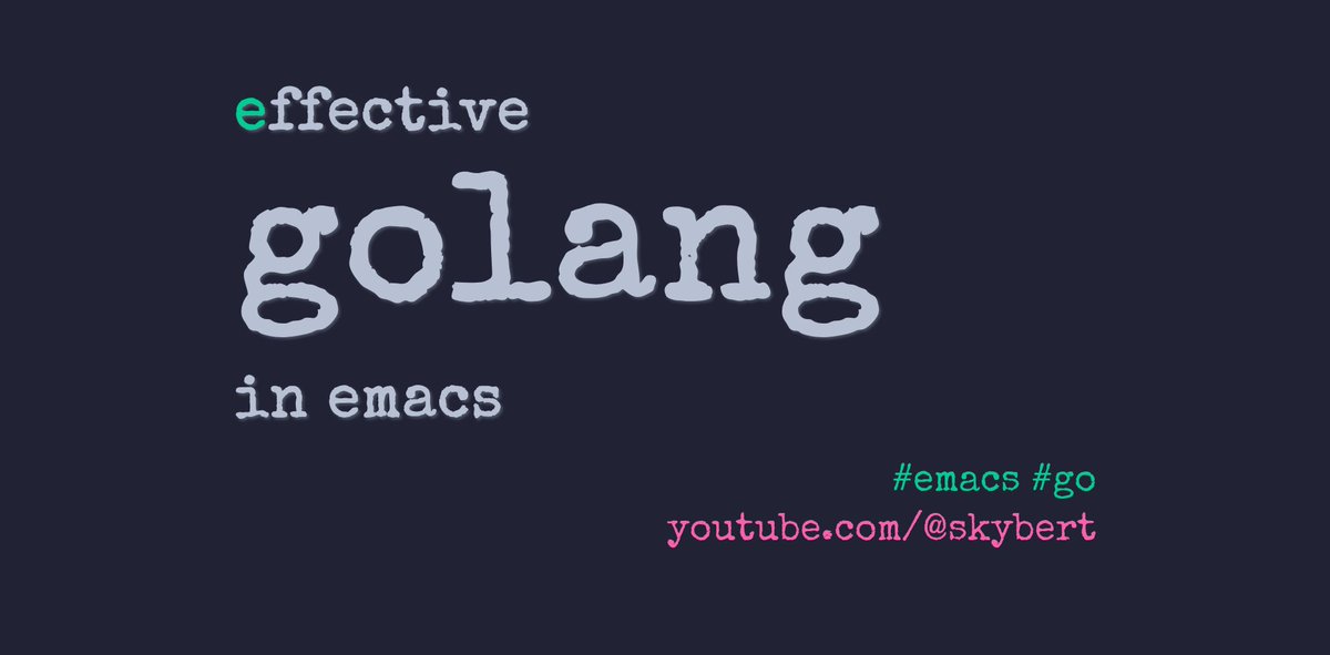 In this screencast, I show how I've setup Emacs  to do Go coding: LSP support, linting, formatting, debugging, reading  docs, version control. Enjoy!

youtube.com/watch?v=p_xX_v… 

#emacs #go #golang