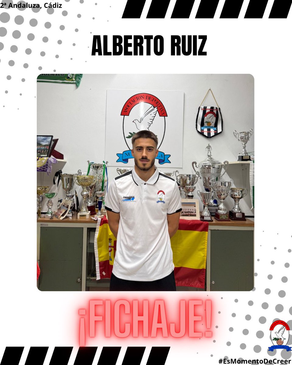 AD_NuevaJarilla's tweet photo. ¡𝐅𝐈𝐂𝐇𝐀𝐉𝐄!

Alberto Ruiz, delantero con experiencia en clubes como Xerez DFC y Xerez CD se une a nuestra plantilla.

¡Bienvenido Alberto!🖤🤍

@albertoruizb49 

#EsMomentoDeCreer https://t.co/farcLOOl7k