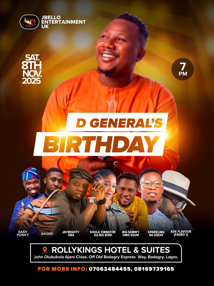 omoegunmusic's tweet photo. Live Performance Tonight!

Celebrating our friend and brother - D GENERAL on his special day 🎂
Wishing you long life, prosperity and endless joy 🫶

#DGeneral #omoegun #BirthdayCelebration #LivePerformance #MusicVibes #BirthdayGroove #omoegunmusic #goodvibesonly #Gratitude https://t.co/EiZfmB7Ls9