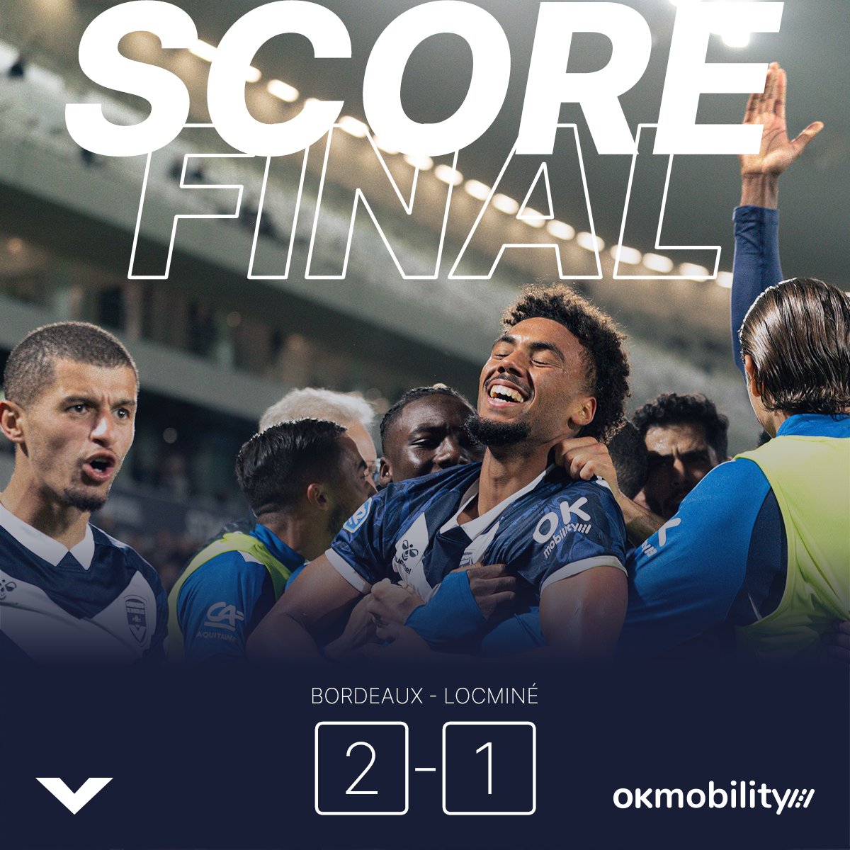 𝙑𝙄𝘾𝙏𝙊𝙄𝙍𝙀 ✌️

Après avoir été menés au score, nos Girondins ont renversé ce match pour enchaîner un quatrième succès de rang en championnat. Des buts inscrits par Driss Trichard et Tidyane Diagouraga. Bravo les gars 💙🤍

2-1 #FCGBSCL
