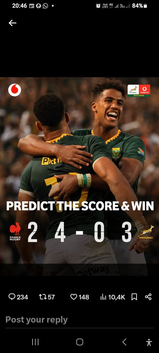 Biggazz_P4's tweet photo. @Vodacom #vodacomscoremore #EXTRAAyoursummer #FRAvSA https://t.co/oCqlelumZC