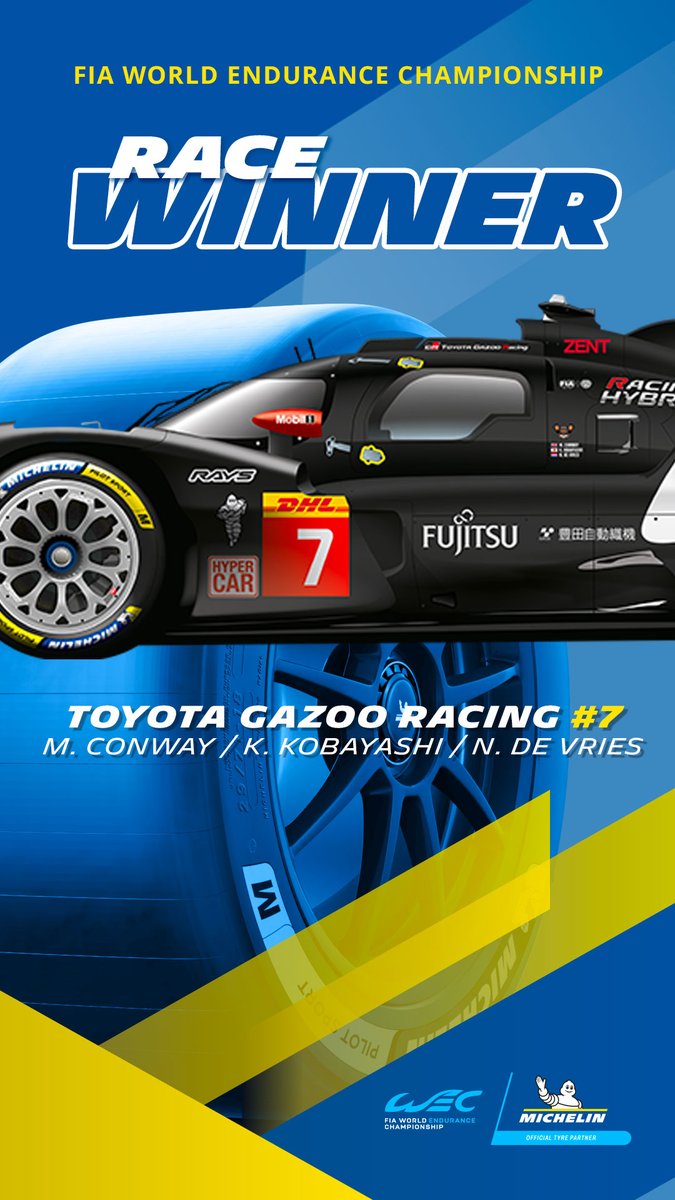 Michelin_Sport's tweet image. Congratulations to @Mikeconway26, @kamui_kobayashi and @nyckdevries  (#7 @TGR_WEC) 👏👏👏

#8HBahrain 🇧🇭 #WEC
