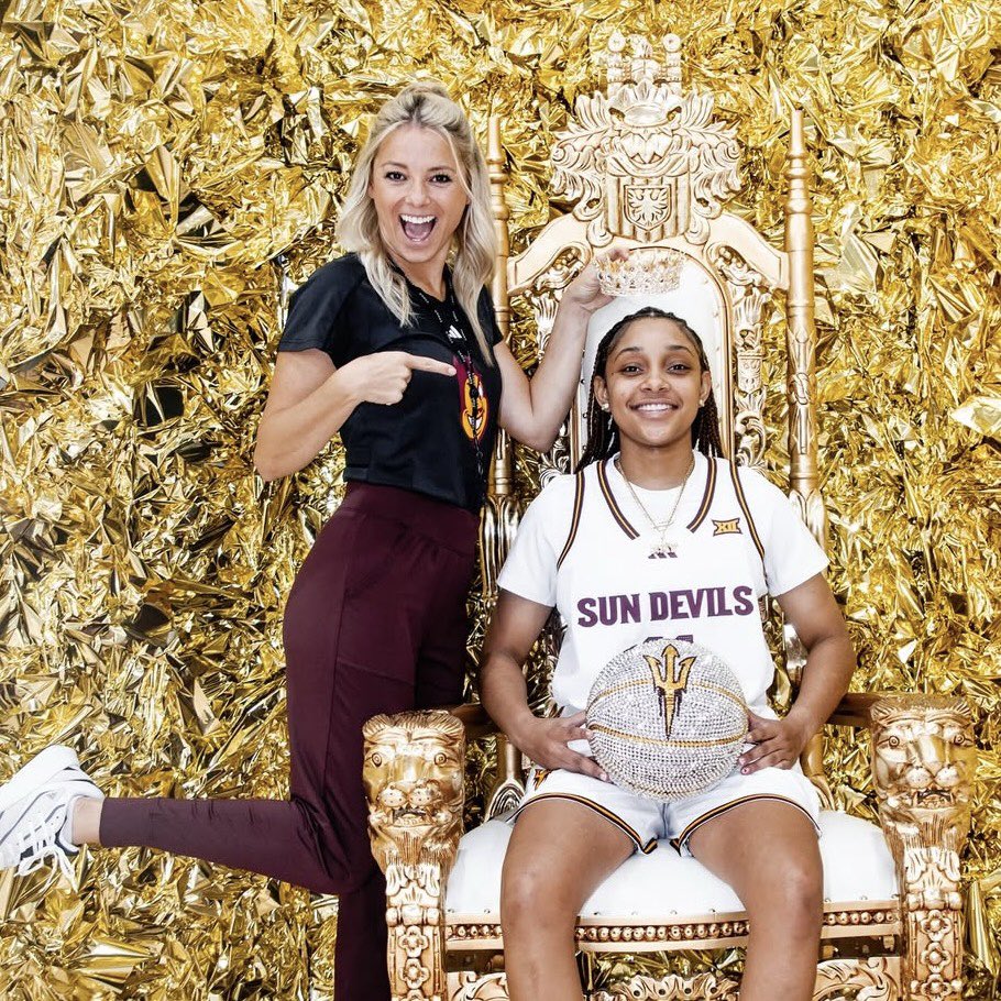 asu hosted espn’s no. 1 player in the 2027 women’s basketball class, kaleena smith, for an unofficial visit. she’s a 5-foot-6 point guard out of ontario. 

per her instagram: