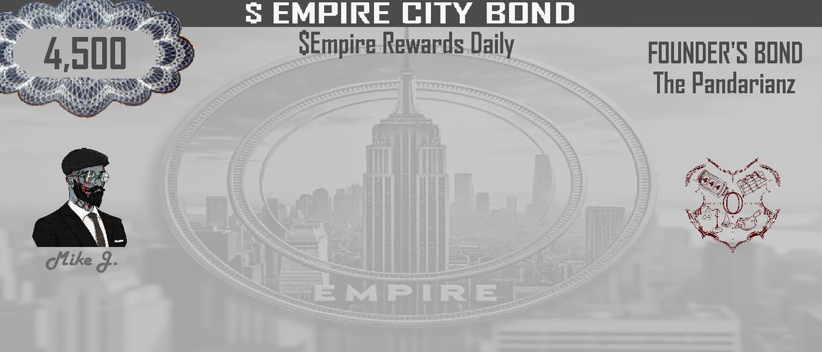 <a href="/ThePandarianz/">The Pandarianz</a> Have Acquired a Mighty Founders Bond for their Community!!

This is the 10th! Project to Aquire a Founders Bond!!!

This is the end of the 1.5 X Bonus for new Founders Bonds!

But don't fret the next 4! Will get 1.4X Bonus on Daily Rewards!!