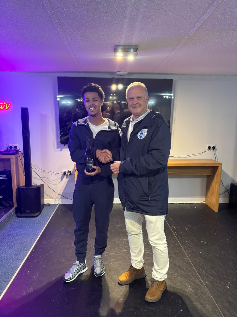 Today’s Player of The Match, selected by our match sponsors Canham Homes and presented by Director Geoff Curtis, number 24, Kyle Smith!