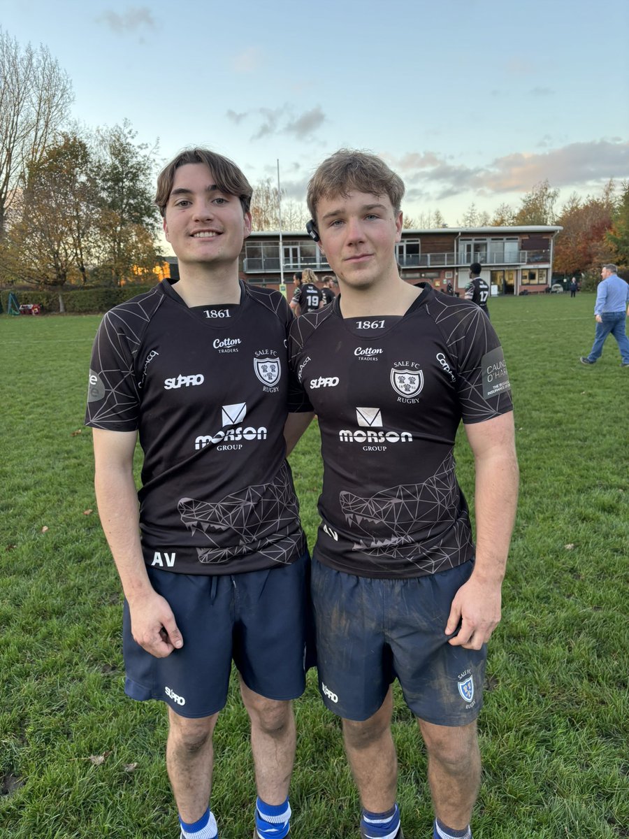 salefcvikings's tweet photo. Man of the match Leo Harries with skipper Charlie Caine. Full time 19-19 https://t.co/nZcWmgFV6G