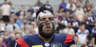 Last minute update 🚨: 

LG Pierre-Olivier Lestage is out for the East Final. Des Holmes will take his place. 

Austin Mack will play.

3downnation.com/2025/11/06/mon…

#CFL #GCPlayoffs #Als #Alouettes #Montreal #MTL