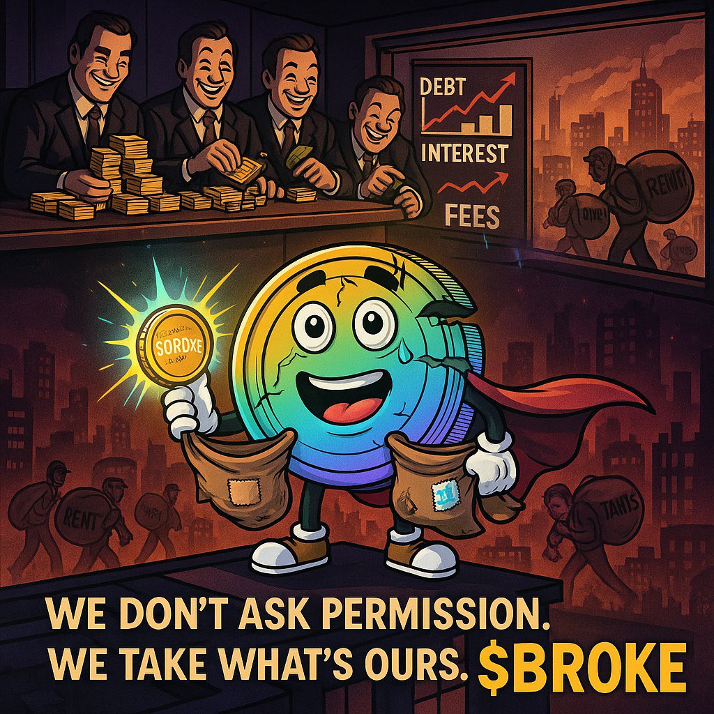 bourbondad44's tweet photo. 💀 Nobody’s ready for what’s coming.

They laughed when we said Broke would flip the script.
They won’t be laughing when the system that kept everyone poor gets liquidated on-chain.

This isn’t a meme coin.
It’s financial vengeance disguised as a joke. ⚡️

Go for Broke. Or stay broke.

$BROKE 💥
📜 CA: Ga4oZoNRLkZkruJpS8NLwa8DJCwKP9hbTBSNDQZ9V43v
💰 Trade Broke on Jupiter￼
🌐 https://t.co/epzPI3xnUY￼