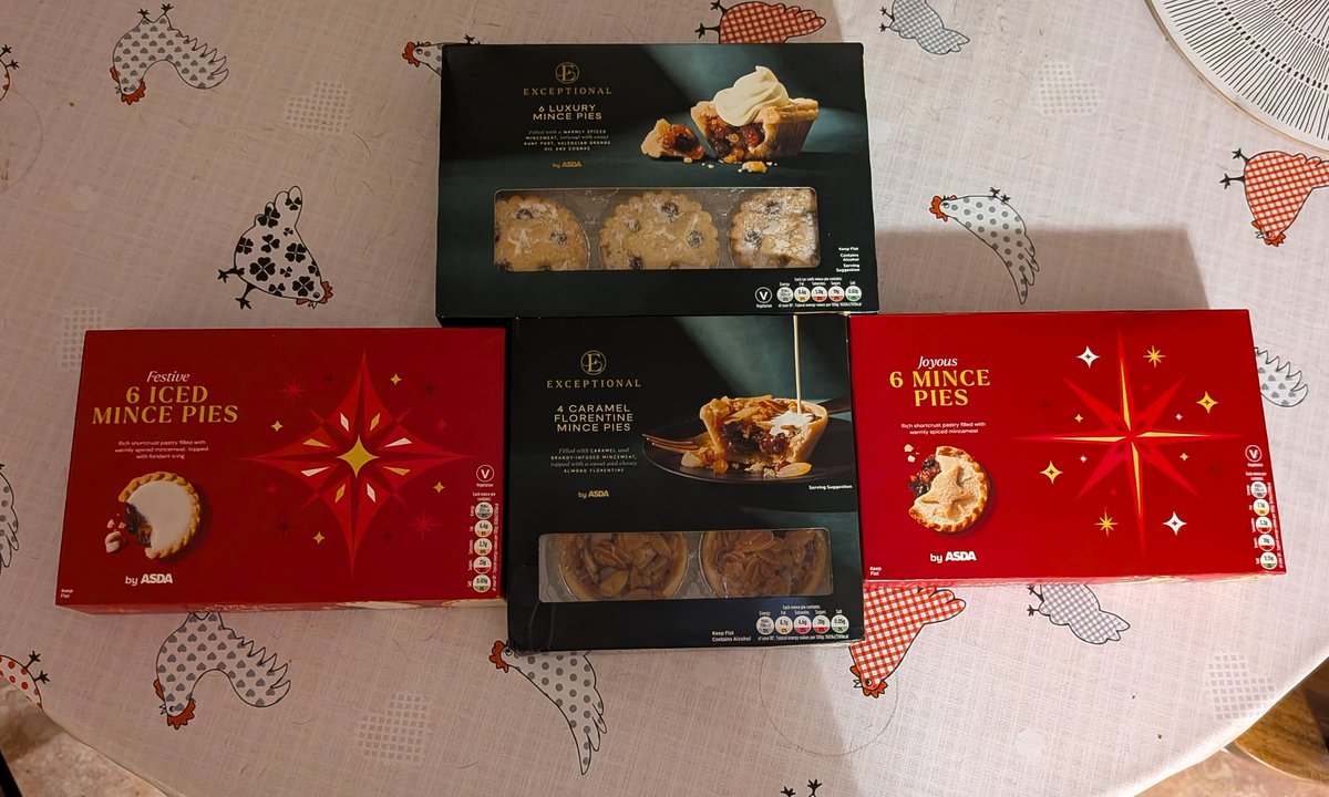 mincepieathon's tweet photo. I may have splurged a little in Asda earlier...

The Caramel Florentine ones are superb though. #Mincepieathon https://t.co/fffyAQkYv6