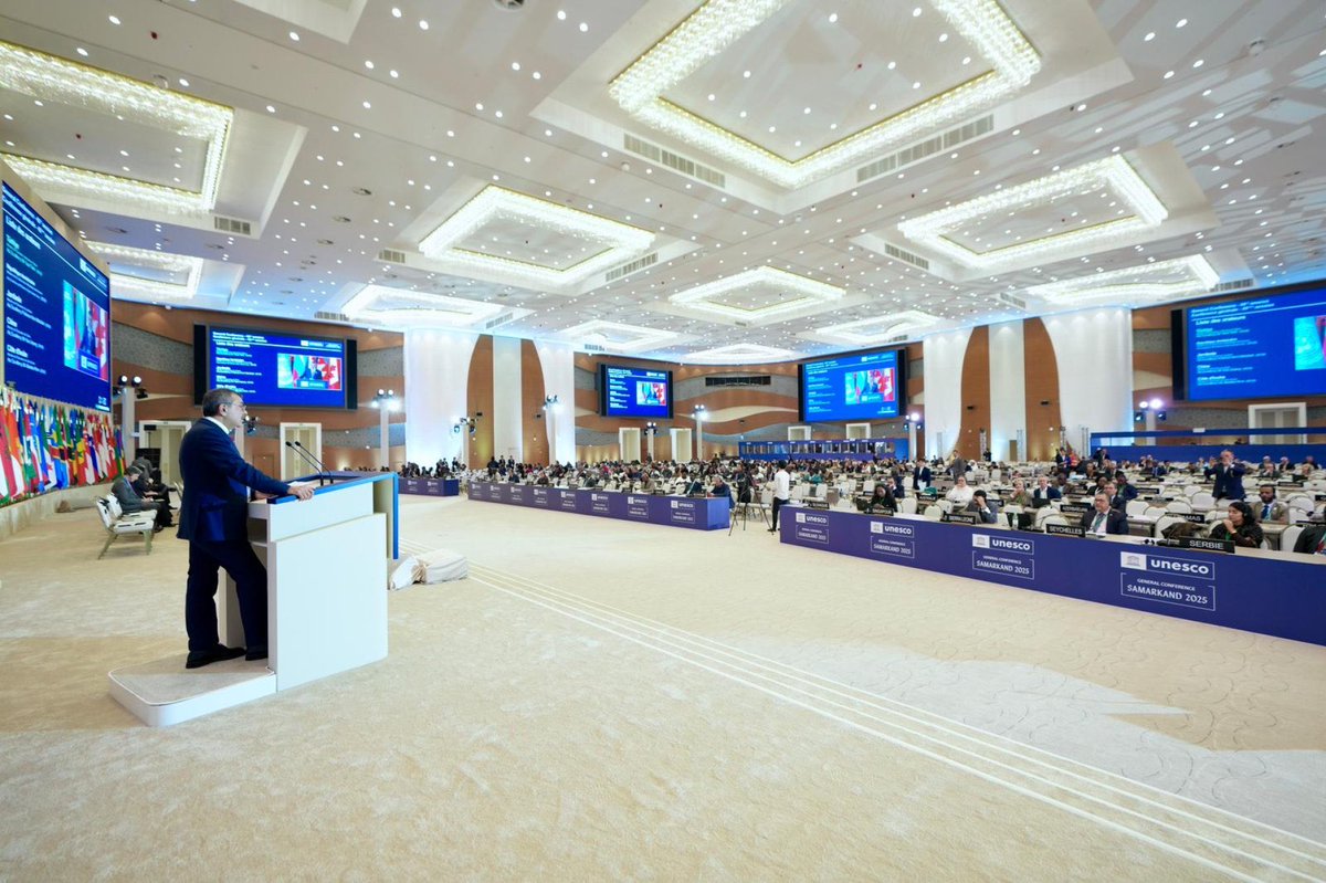 samegitim's tweet image. Minister of National Education @Yusuf__Tekin Delivered “National Statement” at the 43rd Session of the General Conference of UNESCO.