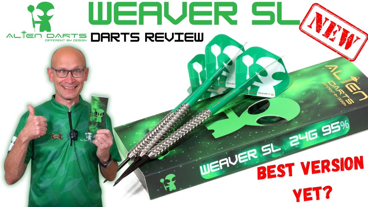 A review of the new <a href="/aliendarts/">aliendarts</a> WEAVER SL, might be the best version yet, for those who like a Slimmer Longer barrel, SL (slimmer and longer lol)  On the Aliens Darts site now, but check em out in the review here: youtu.be/T7qfEGhjbzI