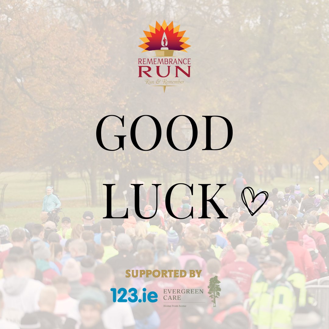 Good luck to everyone taking part in tomorrow’s Remembrance Run 5K 💛

Whether you’re walking, jogging, or running, take a moment to reflect, remember, and honour those who hold a special place in your heart.

We can’t wait to see you all in Phoenix Park tomorrow morning🌿

#RR5K