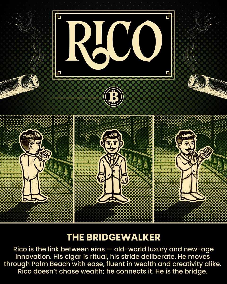In a city of wealth &amp; motion walks Rico — The Bridgewalker. Old world luxury meets new age innovation. He doesn’t chase wealth, he channels it. First look at Rico &amp; The Bridge Arc 🔗 wealthpalmbeach.com/the-bridge-arc #WealthPalmBeach #WestPalmBrilliant #DecentralizedEntrepreneurship