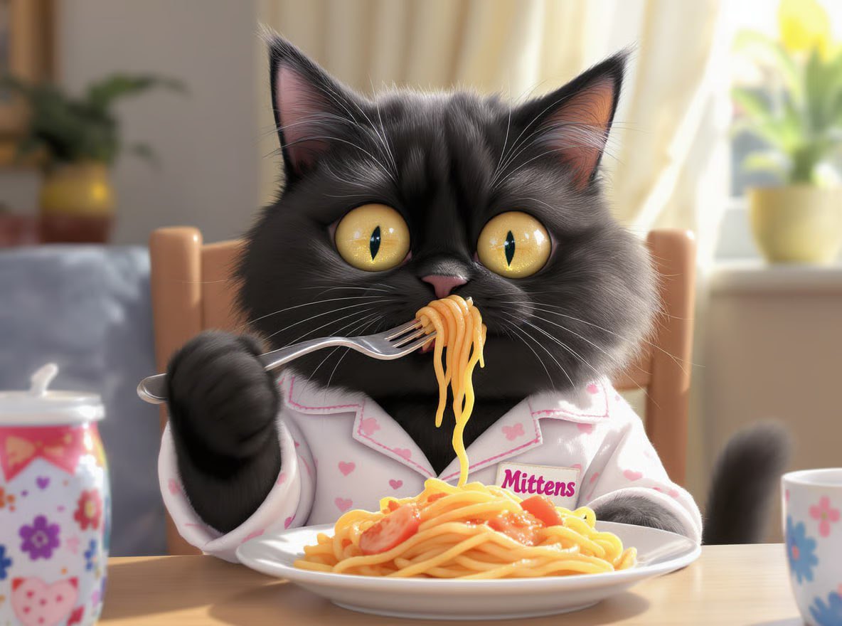 Who's hungry for more? 😼🍝