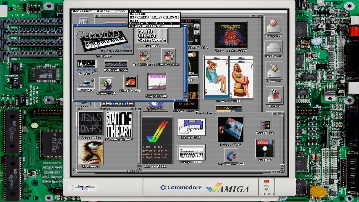 "Icon Link" is a small util that helps us to create program icon shortcuts on the Workbench desktop just like MS Windows so we can organize better even moving all into different drawers👍

Here is the "Icon Link"  download Link:

aminet.net/package/util/w…

#commodore 
#amiga 
#c64