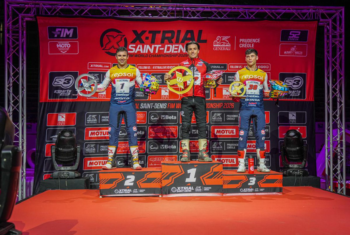 Busto opens his 2026 win account in Reunion Island! 🇷🇪🏆
#xtrial #trial #trials #trialindoor #mototrial #moto #motorsport  #FIM  #xtrialsaintdenis #xtriallareunion #xtrialreunionisland