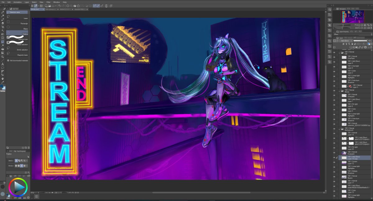 I think that about does it. Last bit will likely be some clean up of lines then it's on to animation and finishing touches.