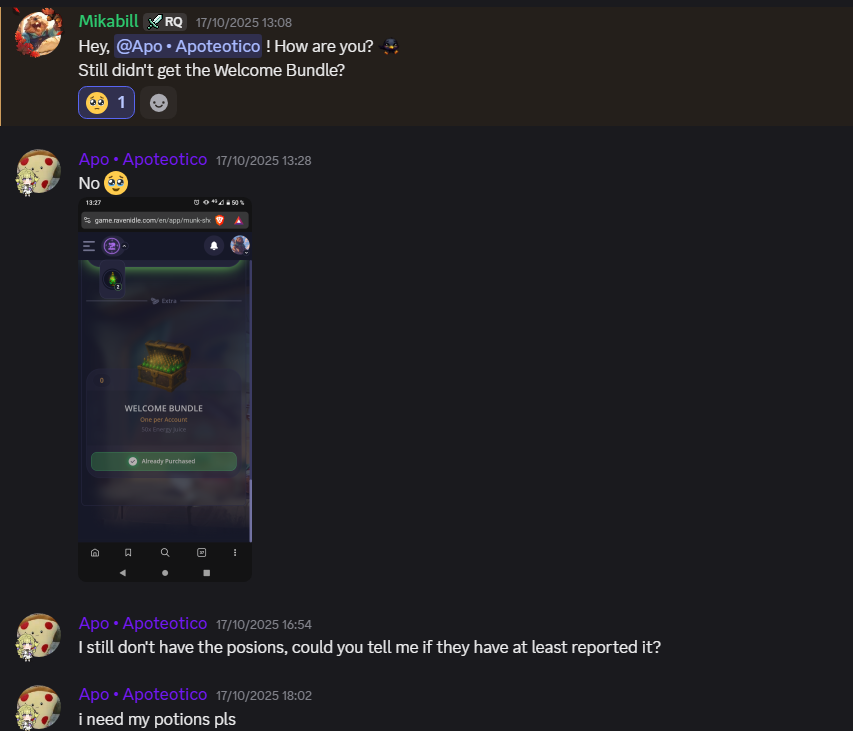 ApoteoticoDev's tweet photo. I'm reporting this as a SCAM, the only way I can get them to listen to me and everyone else who bought things and received nothing.
@KnighterTG @RavenIdle @ravendawnonline @RavenQuestGame https://t.co/9Dkp8ZcAAp