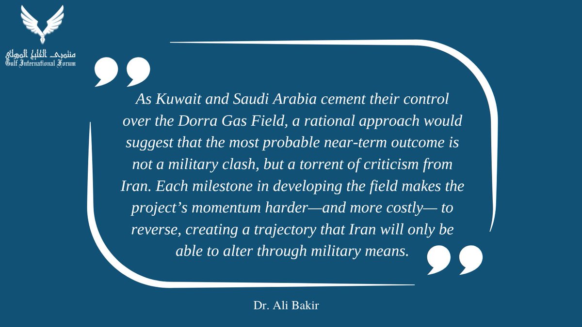 AliBakeer's tweet photo. 🇰🇼🇸🇦🇮🇷 Delighted to share with you my latest:
The #GCC Calls #Iran’s Bluff: How the #Dorra #Gas Field is Testing Regional Diplomacy.
----
#Kuwait and Iran have engaged in a war of words over the area, with the #Kuwaiti-#Saudi alliance largely holding the upper hand due to the increasing alignment between the two #Gulf countries, the broader support they received from the #GCC as a bloc, and #Iran’s weakening position.
More details: https://t.co/JwoYCfRzdX
Via @GulfIntlForum