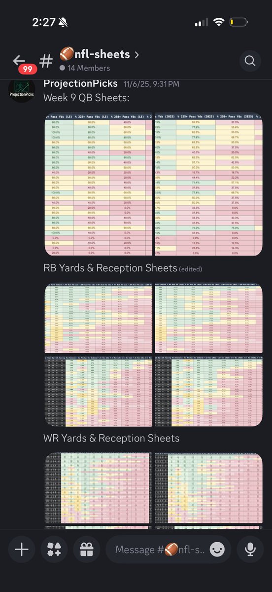 ProjectionPicks's tweet image. Full week 10 cheat sheets posted to our new discord channel

Join here for free: discord.gg/dwPzvaEg

#NFL #Week10 #Parlay