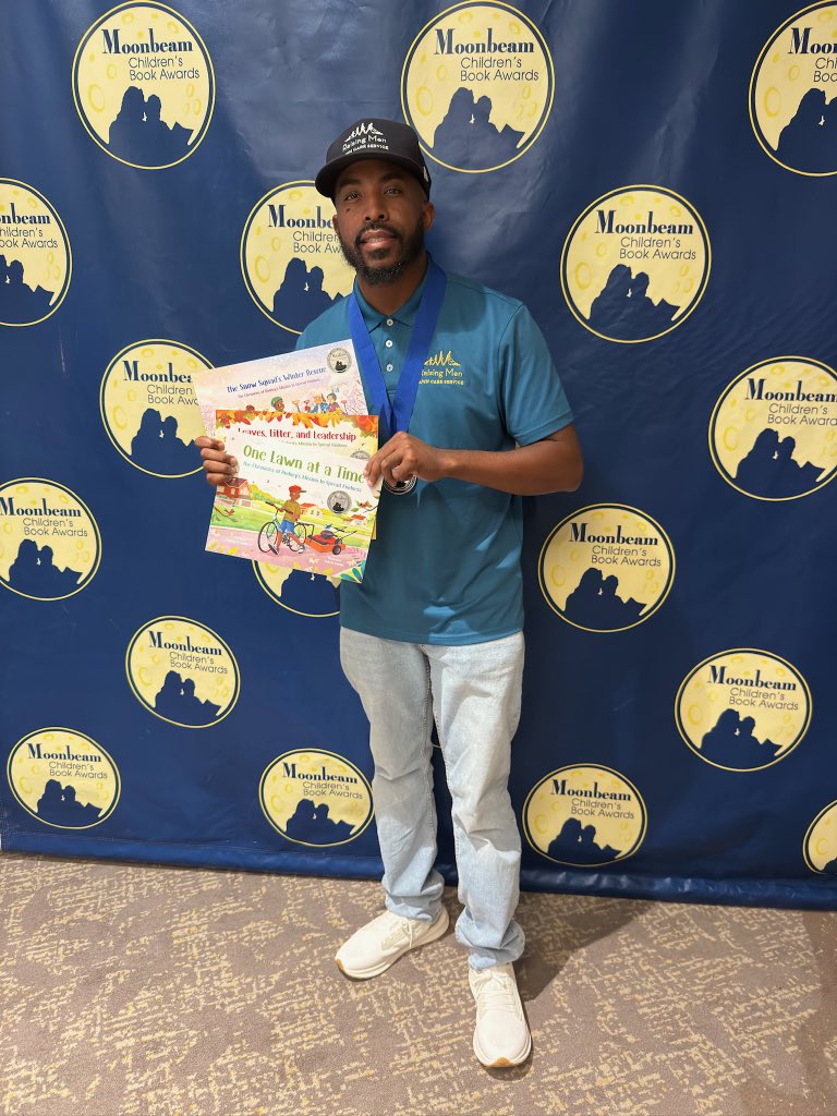 Tonight was such a special evening at the Moonbeam Children’s Book Awards in Traverse , Michigan ! I had the pleasure of meeting so many incredible authors and storytellers. I’m truly honored that my first three books — One Lawn at a Time, Leaves, Litter &amp; Leadership, and The