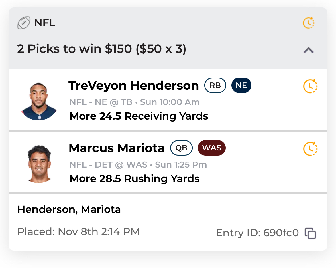 🚨<a href="/BN_Fantasy_/">Bleacher Nation Fantasy</a> is back with another bonus pick for NEW users:

Devin Booker MORE than 0.5 points

Use code SWISH for a 50% match up to $250. If you deposit $500, you get $250 in bonuses.

Possible pairings 👇

T. Henderson MORE than 24.5 rec yards (Bucs have yielded the most rec